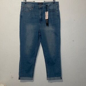 NWT Nanette Lepore Jolie Retro Denim Super High-Rise Straight Jeans SZ 16